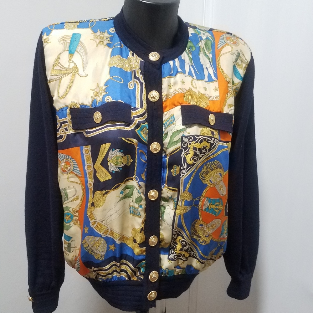 Vintage Worldly Things Cardigan with Fun Print